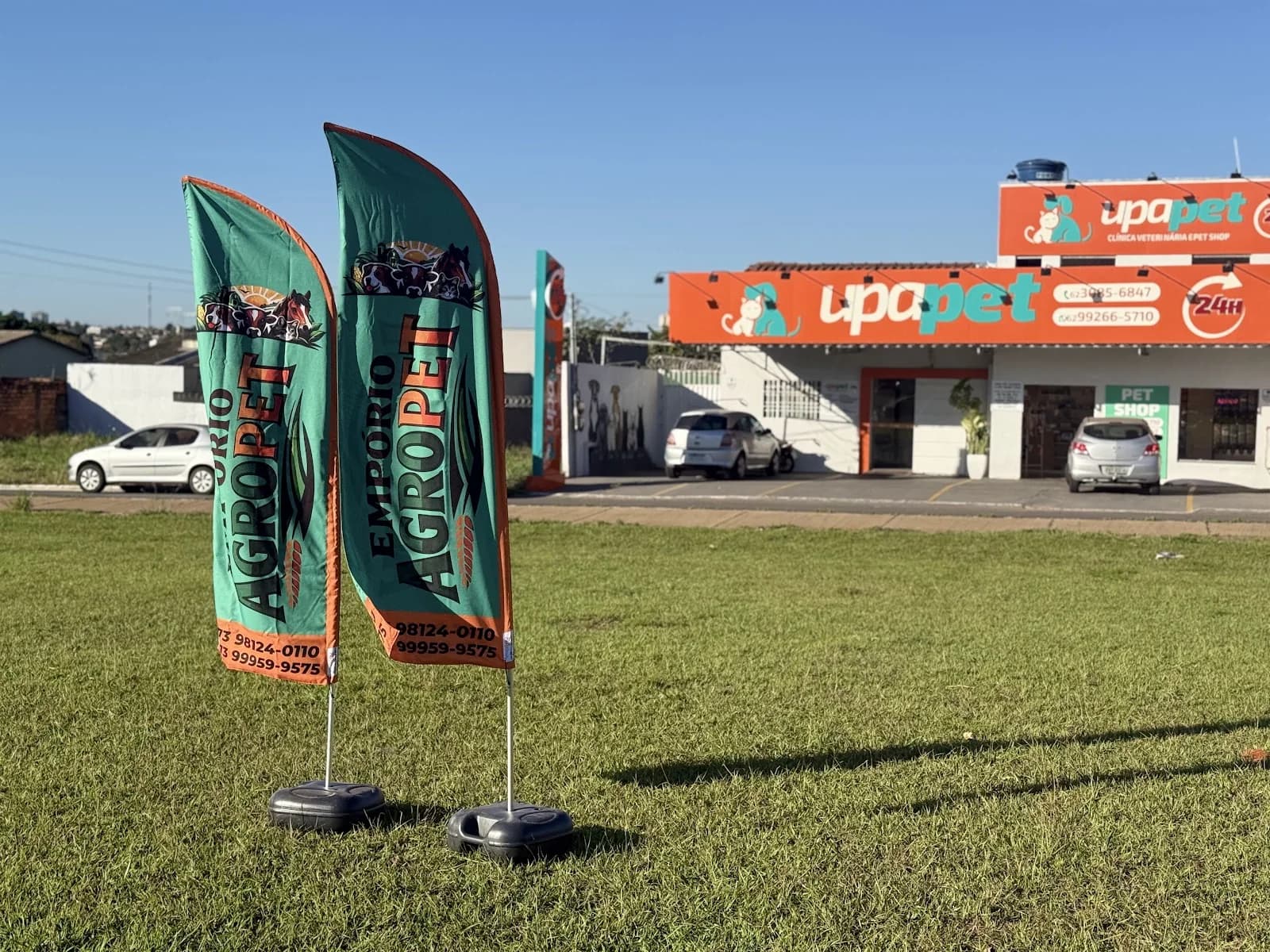Fachada real da clínica UpaPet em Aparecida de Goiânia